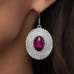 Paparazzi Jewelry Accessories - FIERCE Field - Pink  Earrings - Vintage